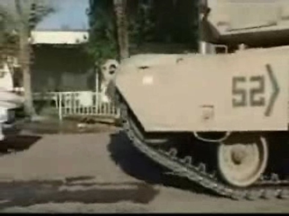 US Troops Destroying Car Using Tank