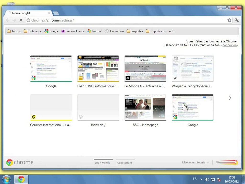 La Formation - Google Chrome 19 - 04 - Conserver et retrouver un site internet - 1- Modifier la page d'accueil