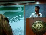 Syed Waqas Ali shah as a motivational young youth speaker descirbing hi views in youth social reform in sir syed university khi..