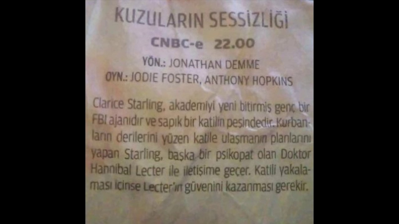 kuzuların sessizliği - jodie foster - antony hopkins - sinema tanıtım - kubilaysavash