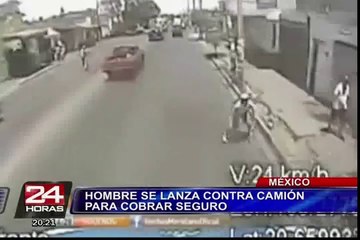 México: hombre se lanza a la pista para ser arrollado y cobrar dinero del seguro