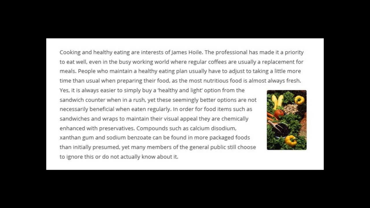 Cooking and Healthy Eating with James Hoile