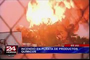 Estados Unidos: gigantesco incendio consumió planta de materiales químicos