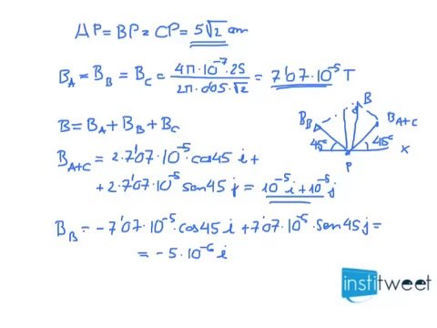 Selectividad Física Madrid Campo magnético en un punto P