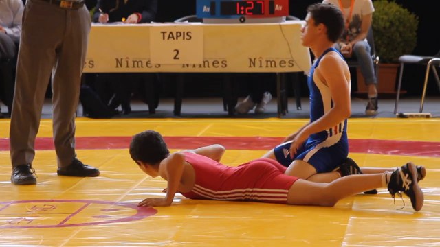 LECAUX Jordan au championnat de france minime et cadet lutte libre à nîmes le 23 & 24 mai 2014