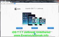 New release Evasion ios 7.1.1 jailbreak untethered iPhone iPod Touch iPad