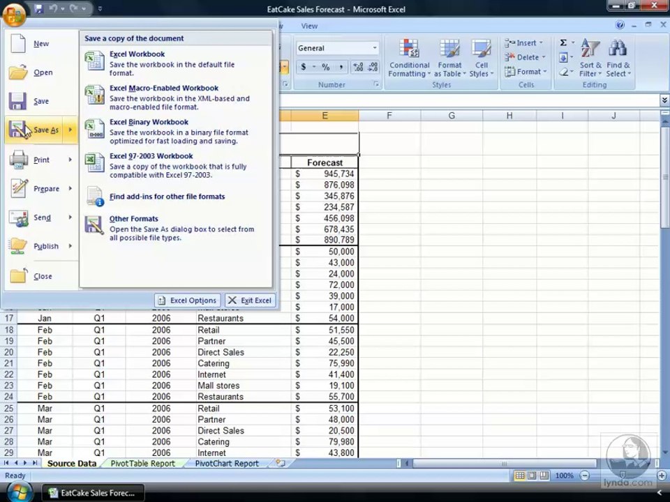 Excel 2007 Essential Training-5-The Microsoft Office Button