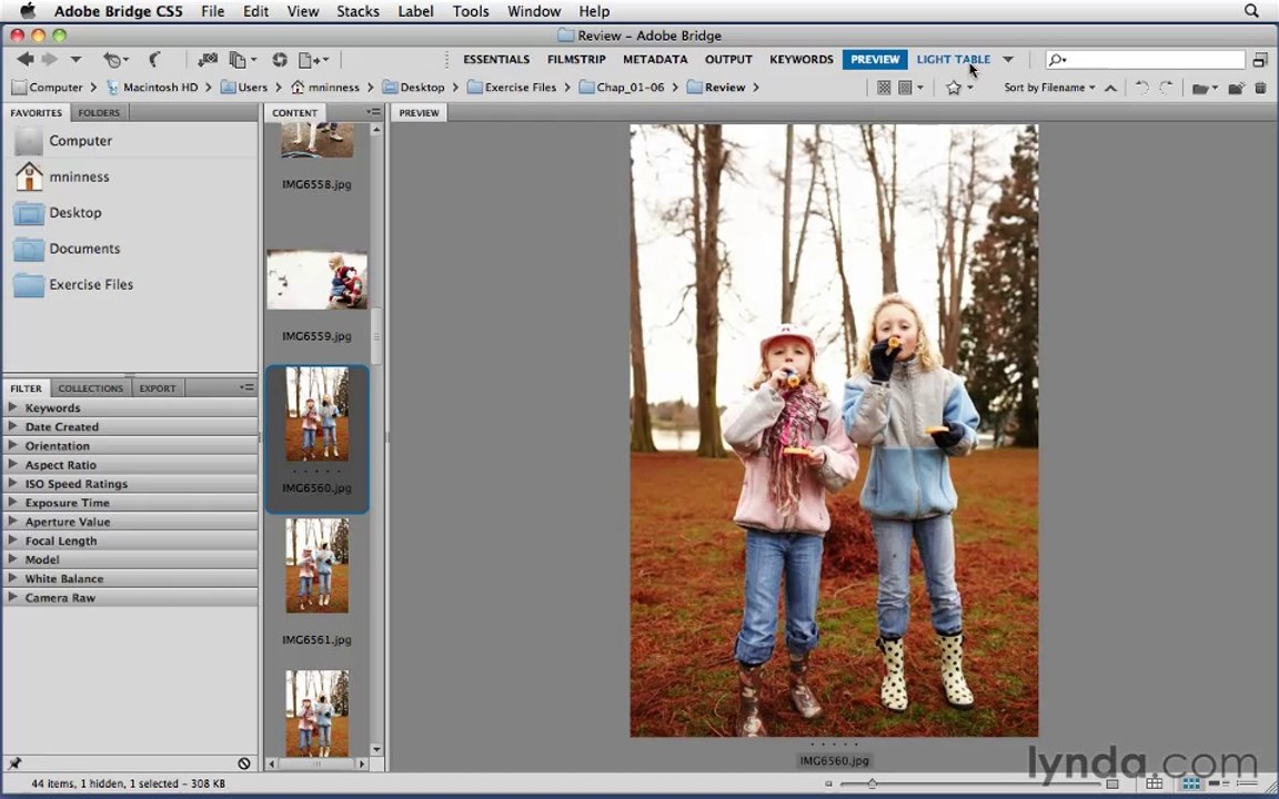 Photoshop CS5 Essential Training-6-A tour of the different workspaces in Adobe Bridge
