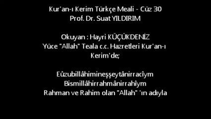 Kur-an-ı Kerim Türkçe Meali - Cüz 30