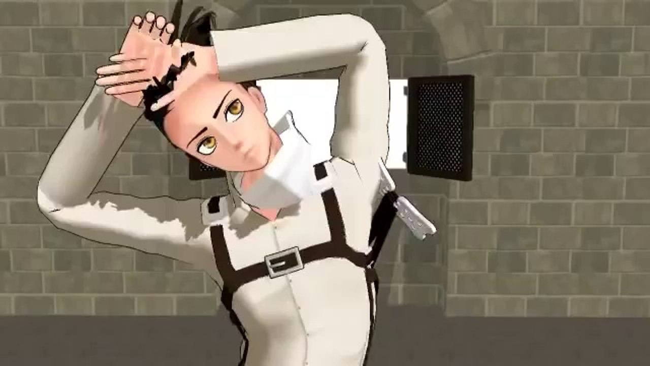 【進撃のMMD】掃除中のエレンがサボってたら兵長までサボり始めた【エレン＆兵長】