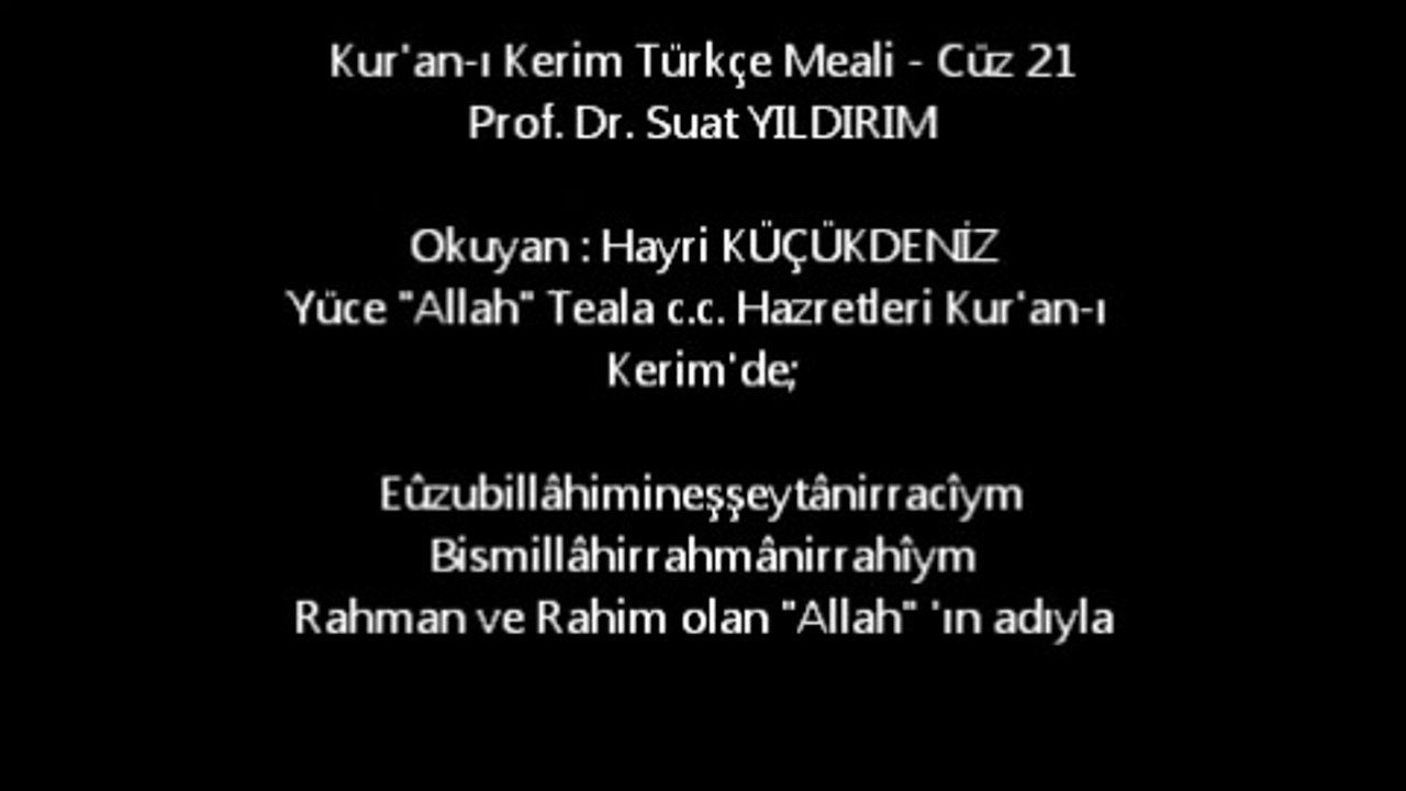 Kur-an-ı Kerim Türkçe Meali - Cüz 21