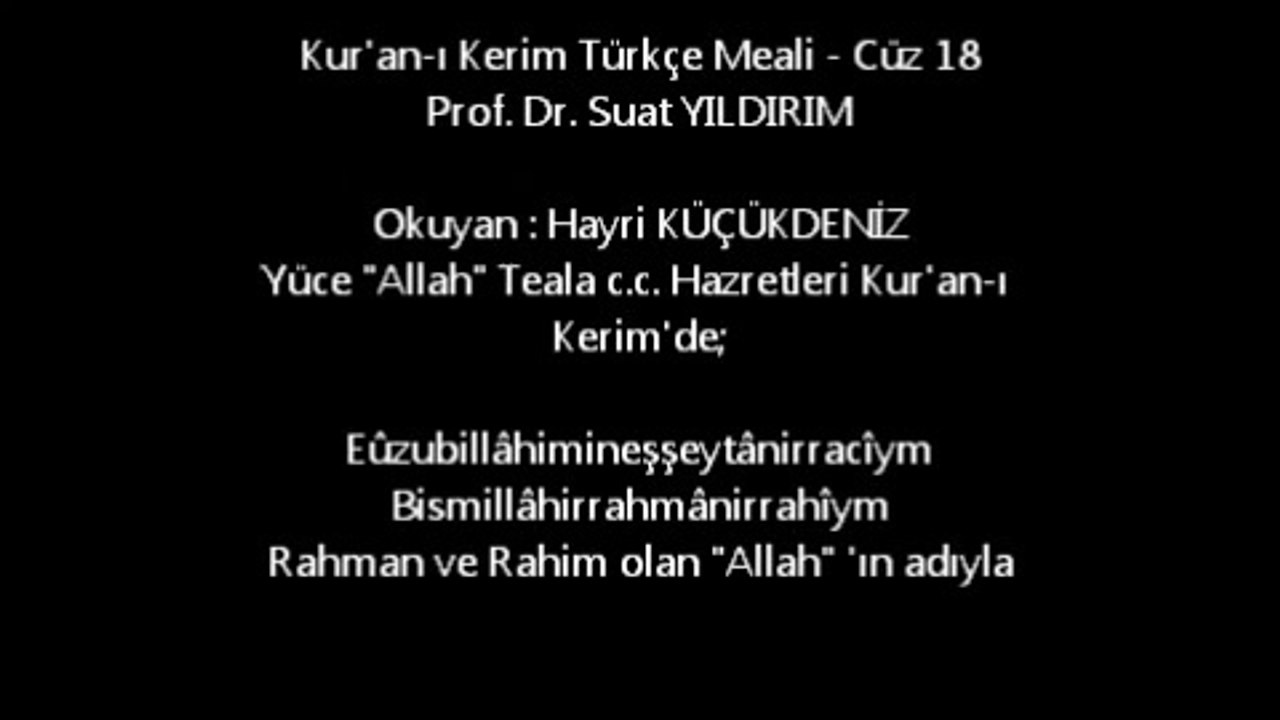 Kur'an-ı Kerim Türkçe Meali - Cüz 18