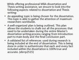 MBA Dissertation and Thesis Assistance Kolkata India