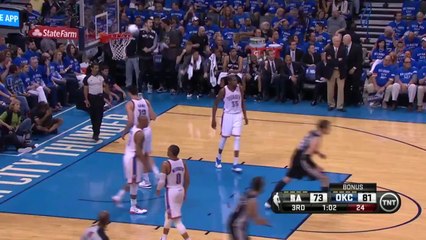 Patty Mills Deep 3-Pointer vs Thunder - Game 3 WCF