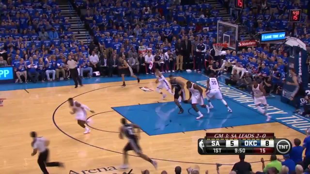 Serge Ibaka Rejects Tiago Splitter - Game 3 WCF