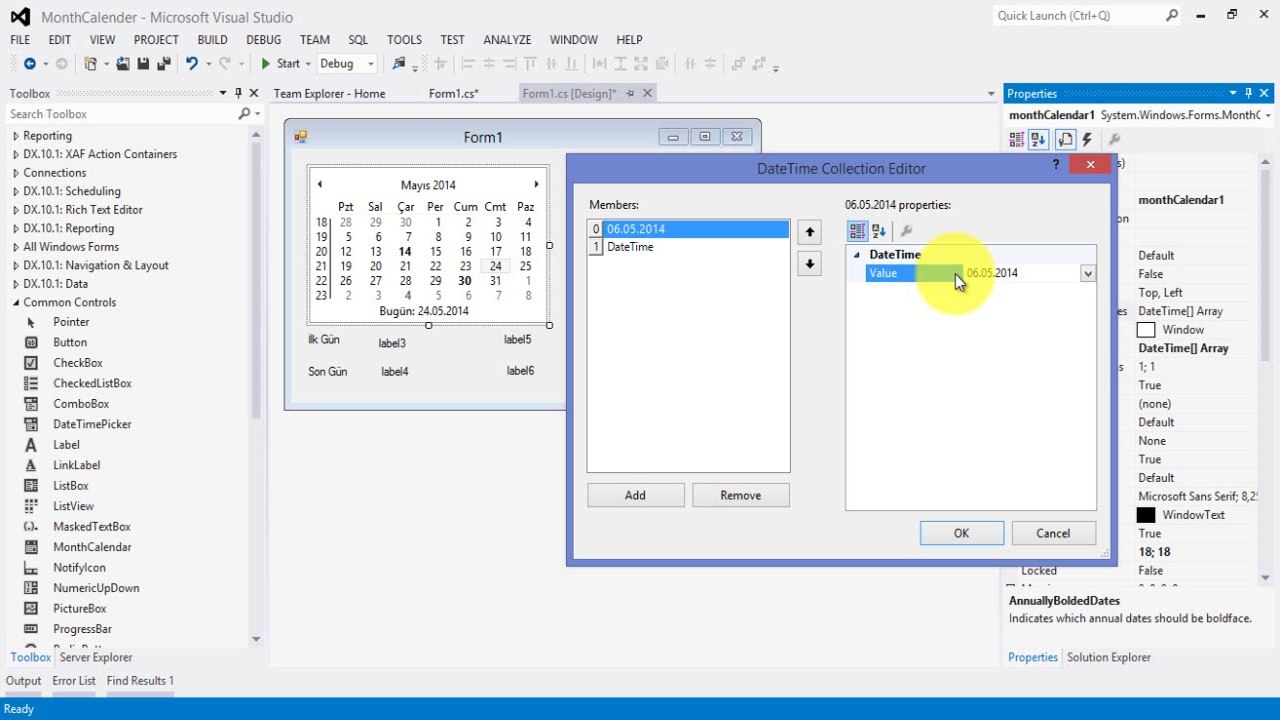 C# Month Calendar
