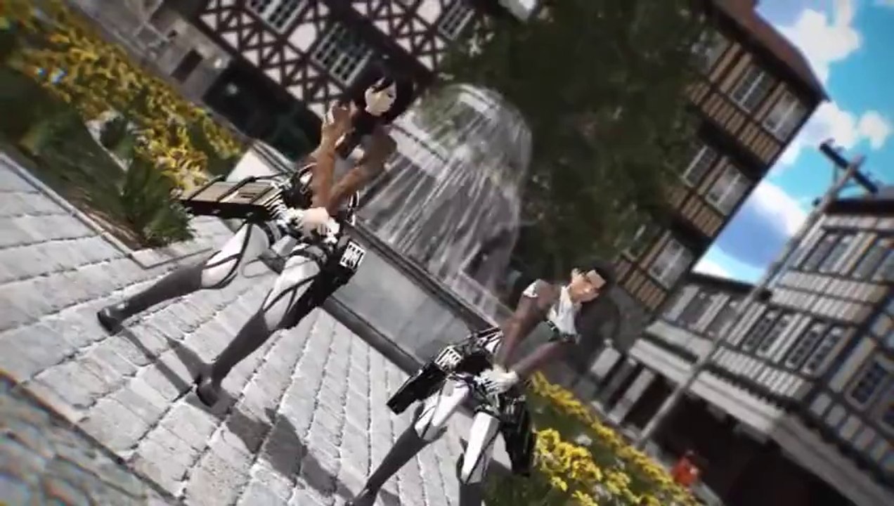 【進撃のMMD】兵長とミカサでSymmetric target【ケーブルダンス】