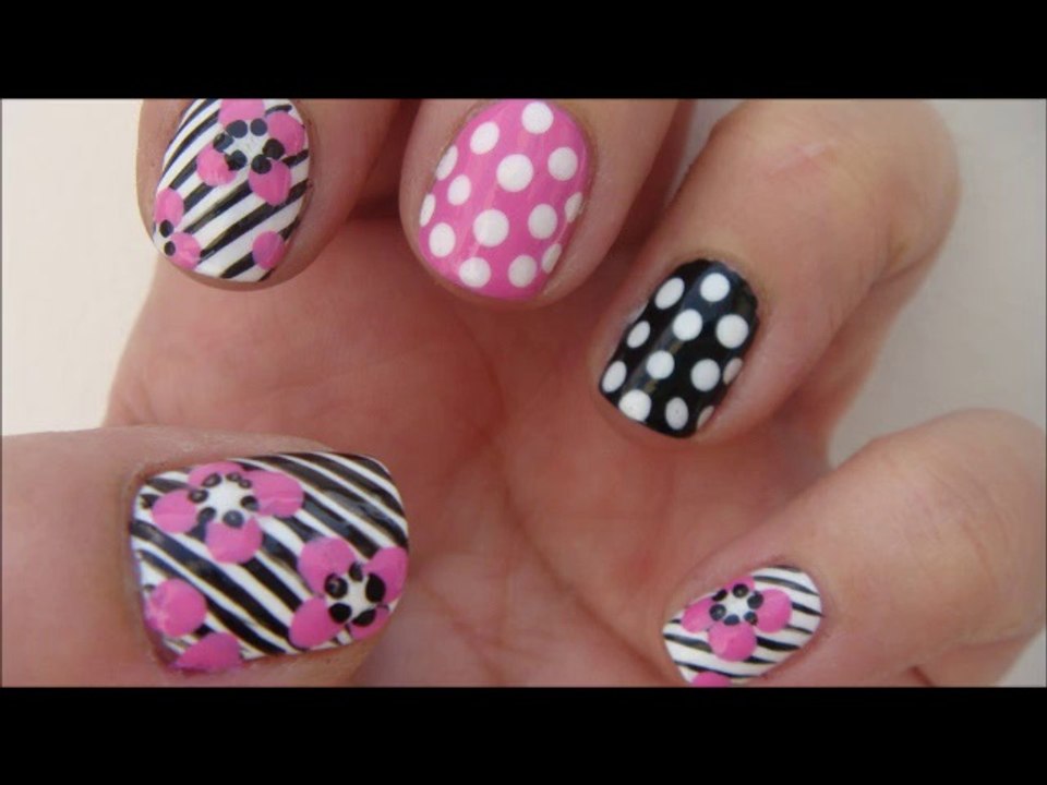 Points et lignes nail art design -Tutoriel