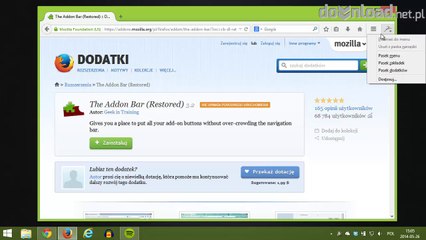 Jak przywrócić pasek dodatków do Firefox 29 i nowszych