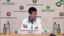 Conférence de presse Novak Djokovic Roland Garros 1T