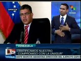 Ratifica Elías Jaua compromiso de Venezuela con Unasur