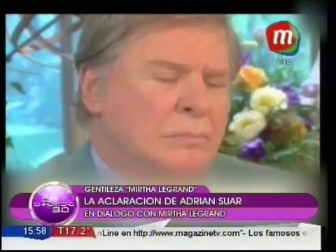 Adrián Suar hizo su descargo en lo de Mirtha Legrand