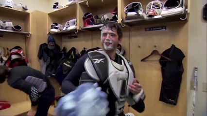 Mic'd Up  Dustin Tokarski gets a pie in the face