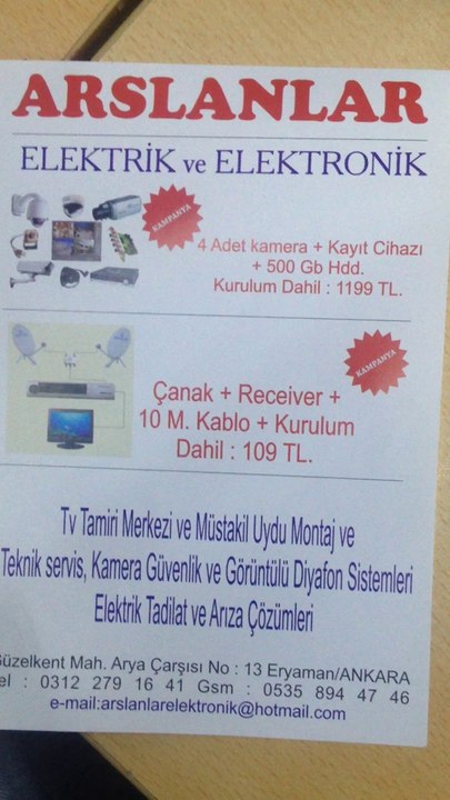uydu tamiri ankara 0535 894 47 46 arslanlar elektronik