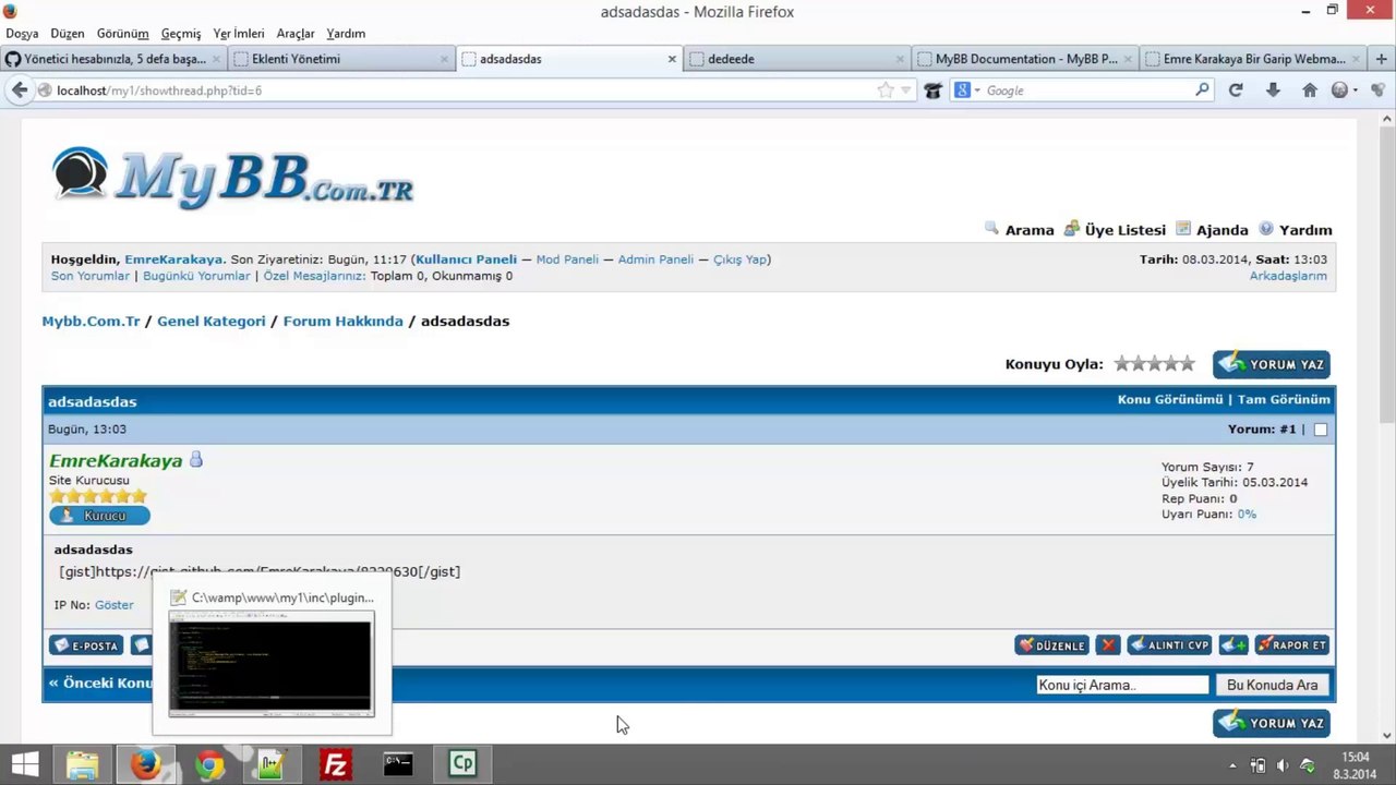 Mybb Eklenti Yapımı - Ders 2 Eklentiler Mycode Nasıl Eklenir