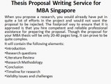 Thesis Proposal Writing Service for MBA Singapore