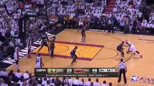 LeBron James Amazing Reverse Dunk Pacers vs Heat Game 4 NBA Playoffs 2014