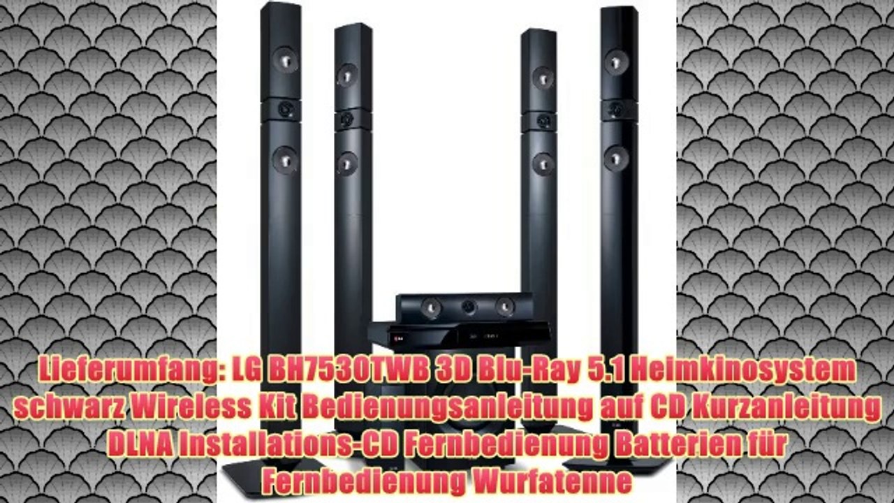 LG BH7530TWB 3D Blu-Ray 5.1 Heimkinosystem mit Wireless Lautsprecher (1200 Watt HDMI) schwarz