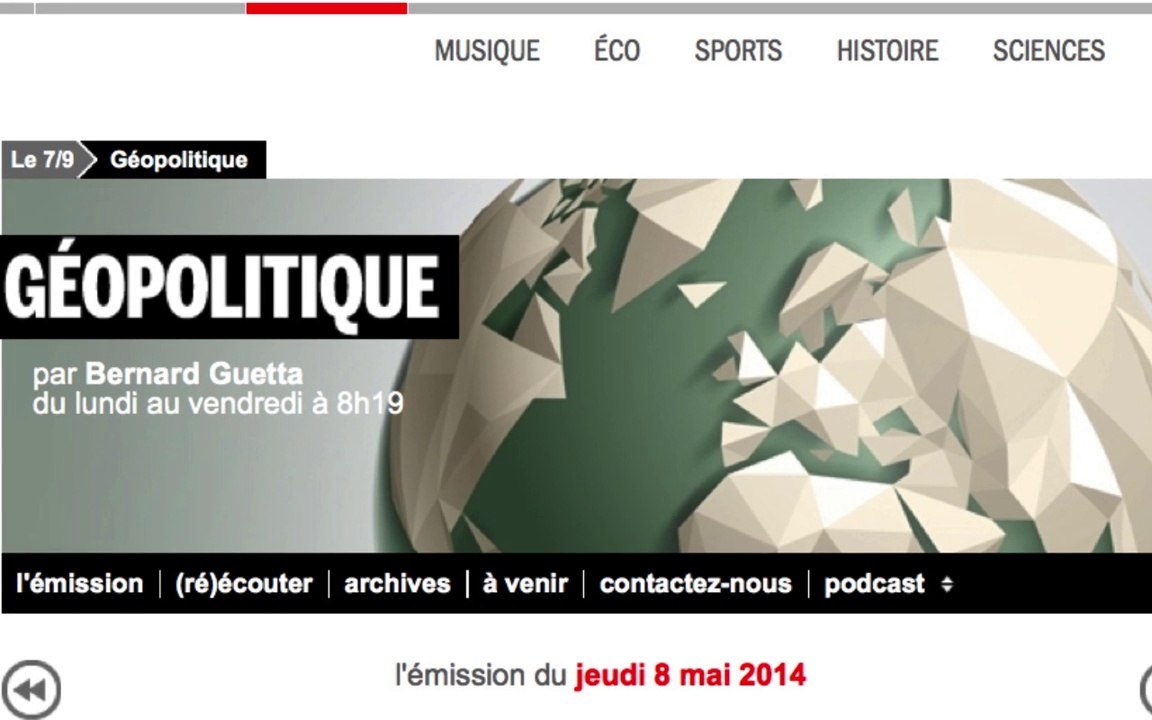 Bernard Guetta - Géopolitique - 8 mai 2014