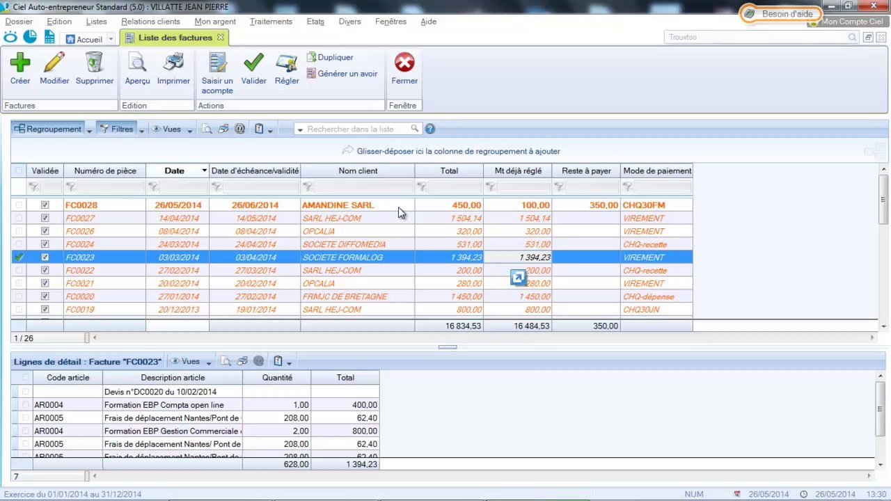 CIEL Auto-entrepreneur : Les devis et factures