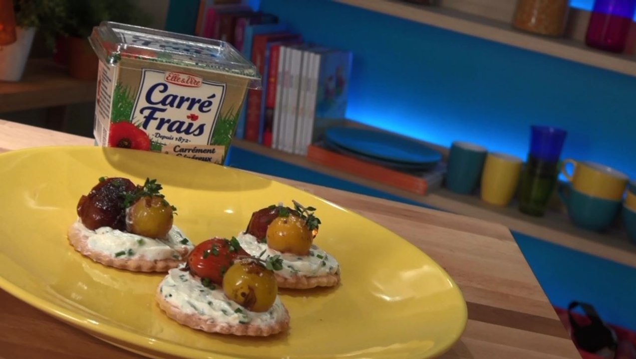 Tartelettes fines, Carré Frais aux herbes fraîches et tomates cerise confites au thym - 750 Grammes