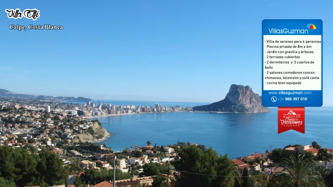 Alquiler villas, Calpe, Costa Blanca, villa Maryvilla