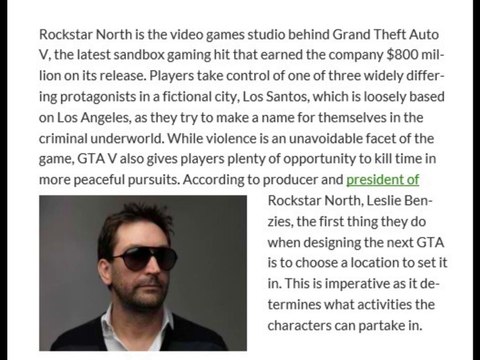 GTA Rockstar Fan | Leslie Benzies | Importance of Setting in Video Games