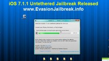 Evasion Jailbreak ios 7.1.1 Untethered iPhone 5 5s 4 iPod 4th gen iPad 4 3