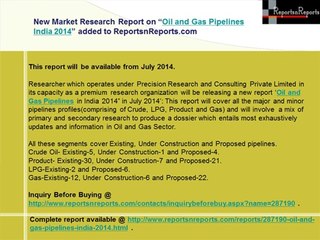 Oil and Gas Pipelines India 2014