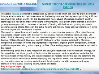 Hearing Aid Market Research Report