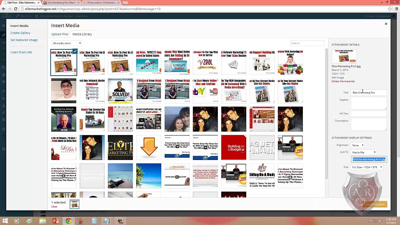 Elite Marketing Pro Training 2 | How To Insert A Image On Elite Marketing Pro Blog