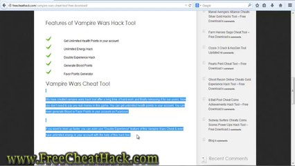 Vampire Wars Cheat Tool - Free Download