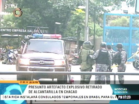 Sebin retiró presunto artefacto explosivo encontrado en Chacao
