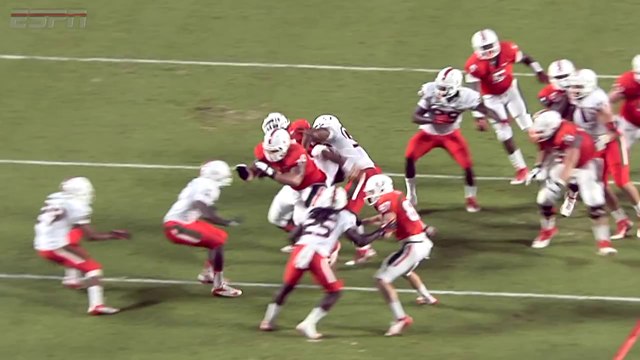 Football américain : caméra embarquée sur le casque d'un défenseur !