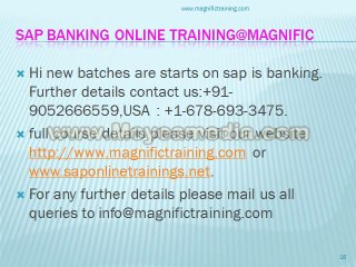 Sap banking online training