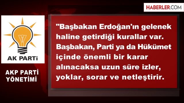 AK Parti, Erdoğan'ın Adaylığına Kesin Gözüyle Bakıyor