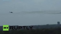 NATO nazi vandals launch missiles at Donetsk airport