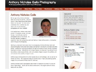 Anthony Nicholas Gallo - Photography - Website Preview
