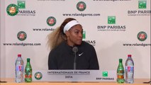 Conférence de presse Serena Williams Roland Garros 2014 2T