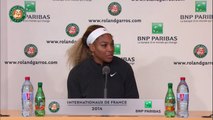 Press conference Serena Williams 2014 French Open R2